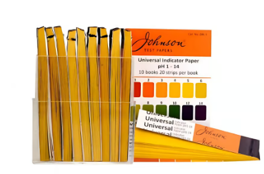 Johnson ,pH, Test, Paper, 1-14 Scale, 10 Strips, for Measuring Acidity and Alkalinity, Laboratory Use