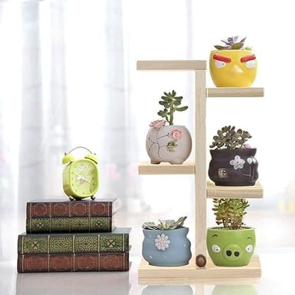 Meridian Hydroponics Wooden Plant Stand for Home and Office Decor, Balcony, Garden and Patio