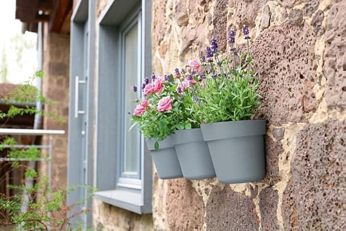 17cm wall-mounted, planter, for vertical flower, garden, or living, wall, plastic, kitchen herb