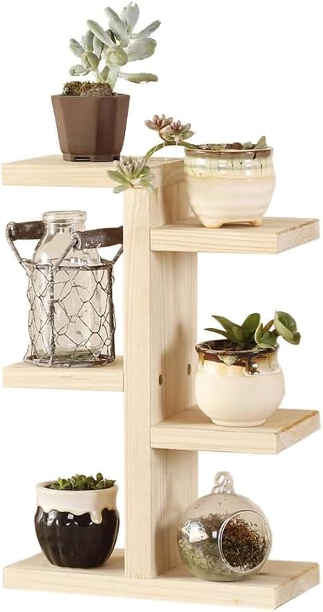 Meridian Hydroponics Wooden Plant Stand for Home and Office Decor, Balcony, Garden and Patio