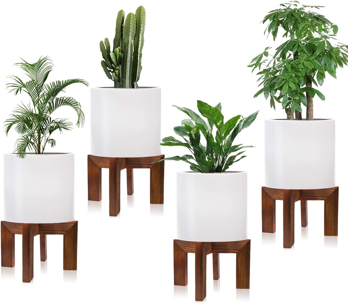 حامل نباتات خشبي داخلي حديث للزراعة، حامل نباتات داخلي حديث للزراعة، رف قوي للنباتات، مقعد خشبي لحامل نباتات الفناء، يناسب اواني الازهار المتنوعة مقاس 2- 7 سم، سهل التجميع