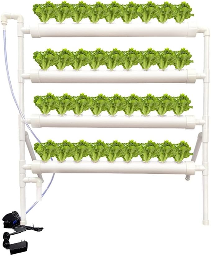 Hydroponic, Plant, Growing, System, 36-Position Indoor PVC Garden Tower with Australian
