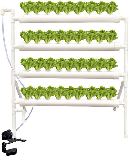 Hydroponic, Plant, Growing, System, 36-Position Indoor PVC Garden Tower with Australian