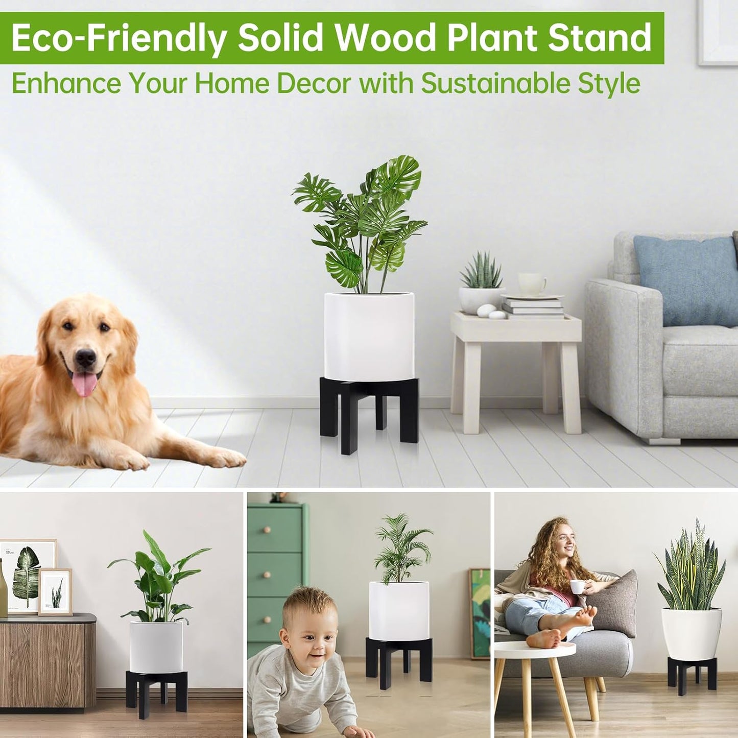 حامل نباتات خشبي داخلي حديث للزراعة، حامل نباتات داخلي حديث للزراعة، رف قوي للنباتات، مقعد خشبي لحامل نباتات الفناء، يناسب اواني الازهار المتنوعة مقاس 2- 7 سم، سهل التجميع