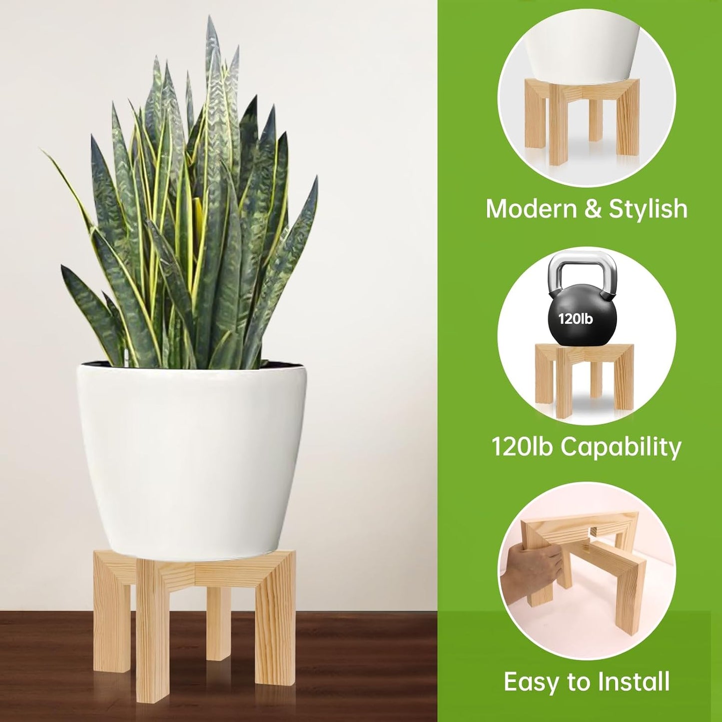 حامل نباتات خشبي داخلي حديث للزراعة، حامل نباتات داخلي حديث للزراعة، رف قوي للنباتات، مقعد خشبي لحامل نباتات الفناء، يناسب اواني الازهار المتنوعة مقاس 2- 7 سم، سهل التجميع