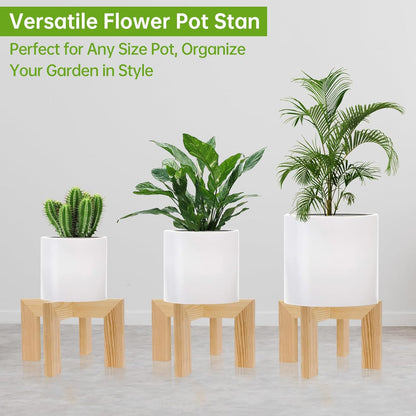 حامل نباتات خشبي داخلي حديث للزراعة، حامل نباتات داخلي حديث للزراعة، رف قوي للنباتات، مقعد خشبي لحامل نباتات الفناء، يناسب اواني الازهار المتنوعة مقاس 2- 7 سم، سهل التجميع
