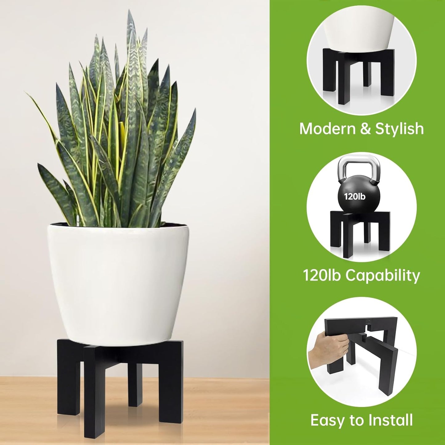 حامل نباتات خشبي داخلي حديث للزراعة، حامل نباتات داخلي حديث للزراعة، رف قوي للنباتات، مقعد خشبي لحامل نباتات الفناء، يناسب اواني الازهار المتنوعة مقاس 2- 7 سم، سهل التجميع