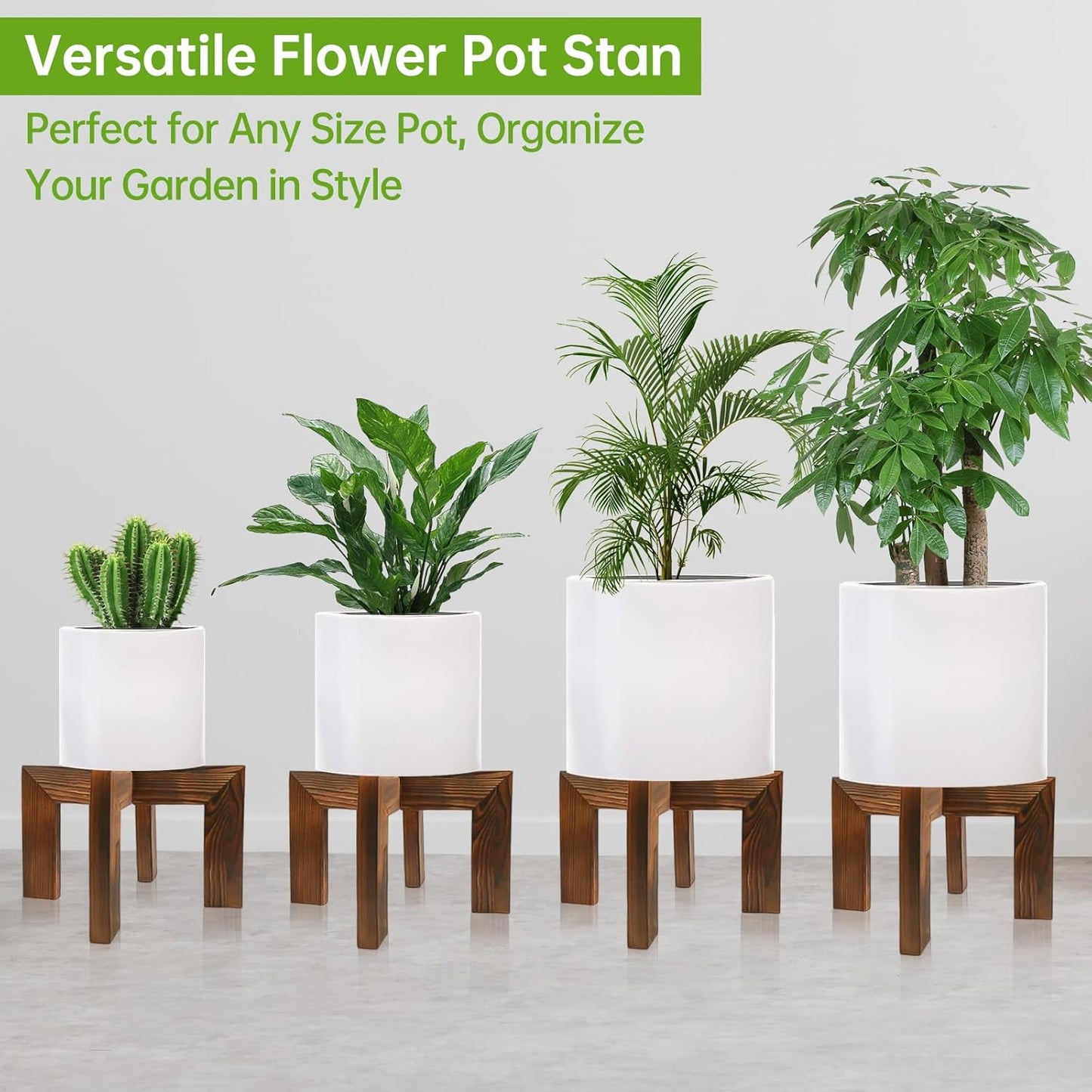 حامل نباتات خشبي داخلي حديث للزراعة، حامل نباتات داخلي حديث للزراعة، رف قوي للنباتات، مقعد خشبي لحامل نباتات الفناء، يناسب اواني الازهار المتنوعة مقاس 2- 7 سم، سهل التجميع