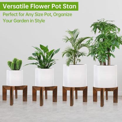 حامل نباتات خشبي داخلي حديث للزراعة، حامل نباتات داخلي حديث للزراعة، رف قوي للنباتات، مقعد خشبي لحامل نباتات الفناء، يناسب اواني الازهار المتنوعة مقاس 2- 7 سم، سهل التجميع