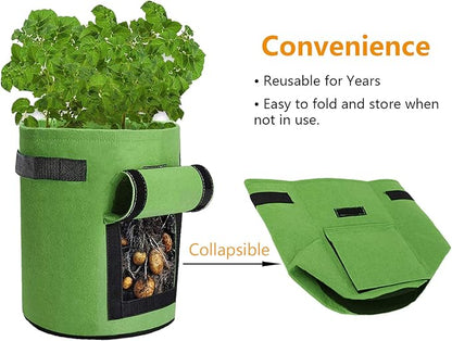 38L Potato, Growing, Bags, High-Quality Breathable Non-Woven Fabric Vegetable 2-Piece Set