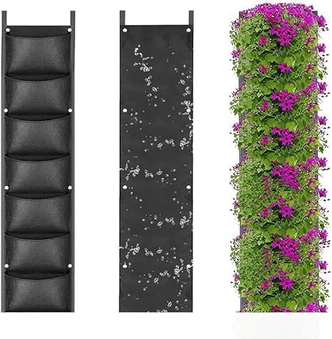 Wall-mounted hanging, plant bags, with 7 pockets,