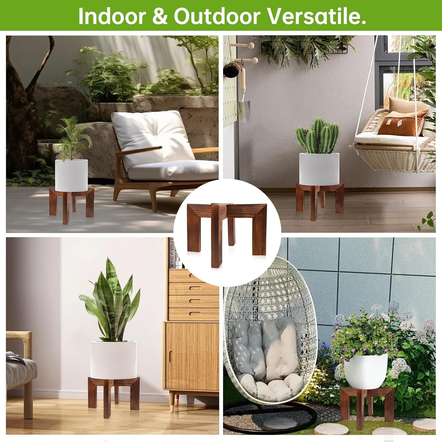 حامل نباتات خشبي داخلي حديث للزراعة، حامل نباتات داخلي حديث للزراعة، رف قوي للنباتات، مقعد خشبي لحامل نباتات الفناء، يناسب اواني الازهار المتنوعة مقاس 2- 7 سم، سهل التجميع