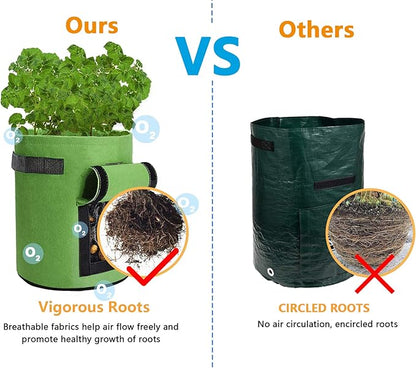 38L Potato, Growing, Bags, High-Quality Breathable Non-Woven Fabric Vegetable 2-Piece Set