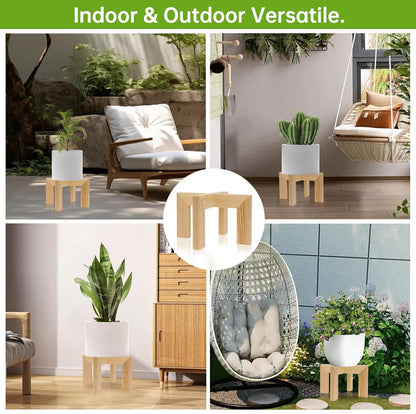 حامل نباتات خشبي داخلي حديث للزراعة، حامل نباتات داخلي حديث للزراعة، رف قوي للنباتات، مقعد خشبي لحامل نباتات الفناء، يناسب اواني الازهار المتنوعة مقاس 2- 7 سم، سهل التجميع