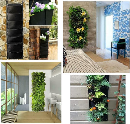 Wall-mounted hanging, plant bags, with 7 pockets,